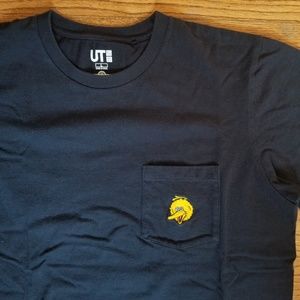 Uniqlo Kaws X Sesame Street Big Bird Navy Blue tee